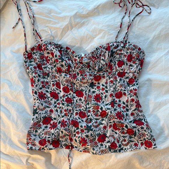 Realisation Par Red and White Bustier Camisole Top - Picture 1 of 4